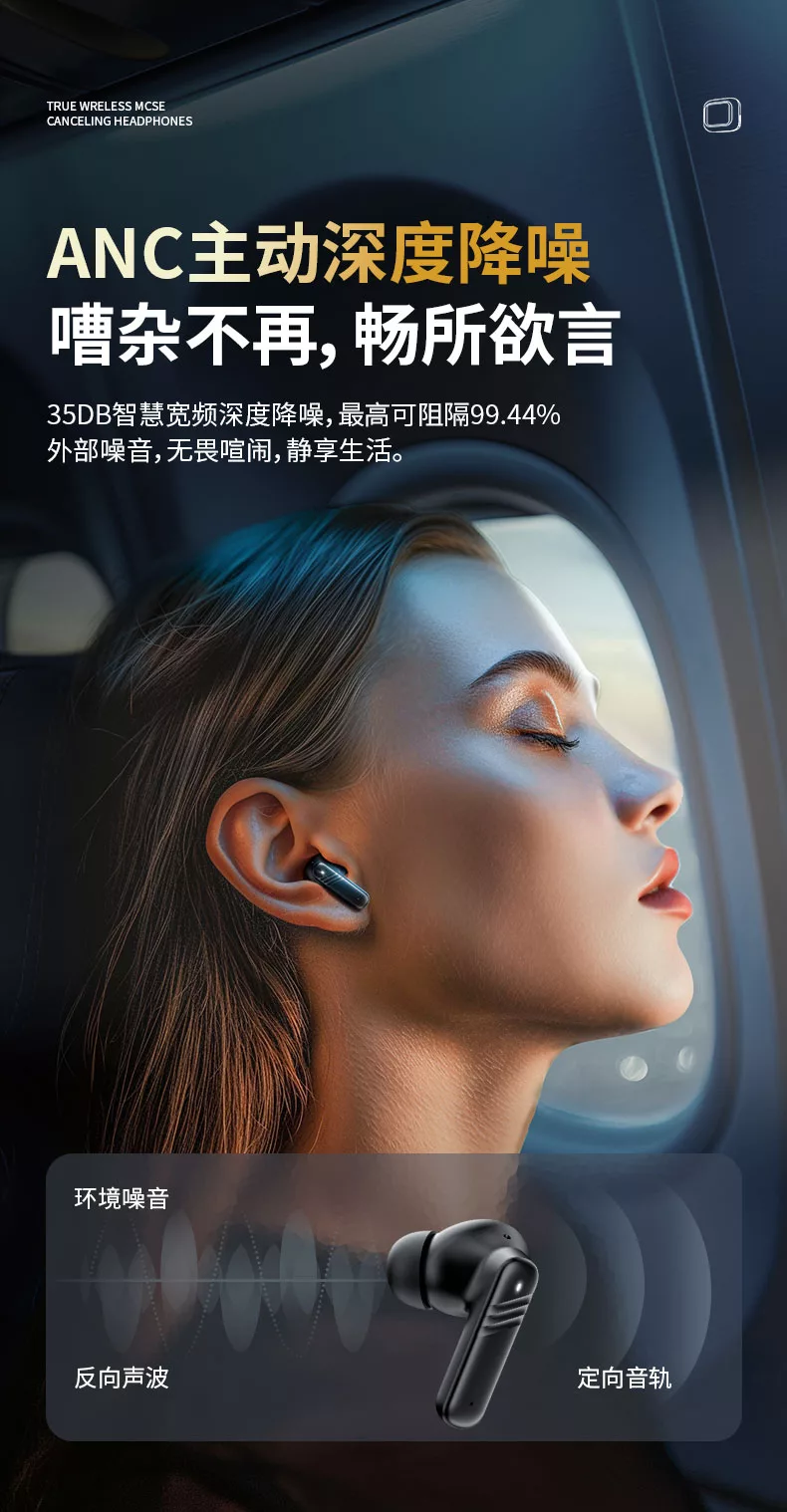 小狮ai蓝牙耳机运动屏显主动降噪长续航高音质多功能耳机
