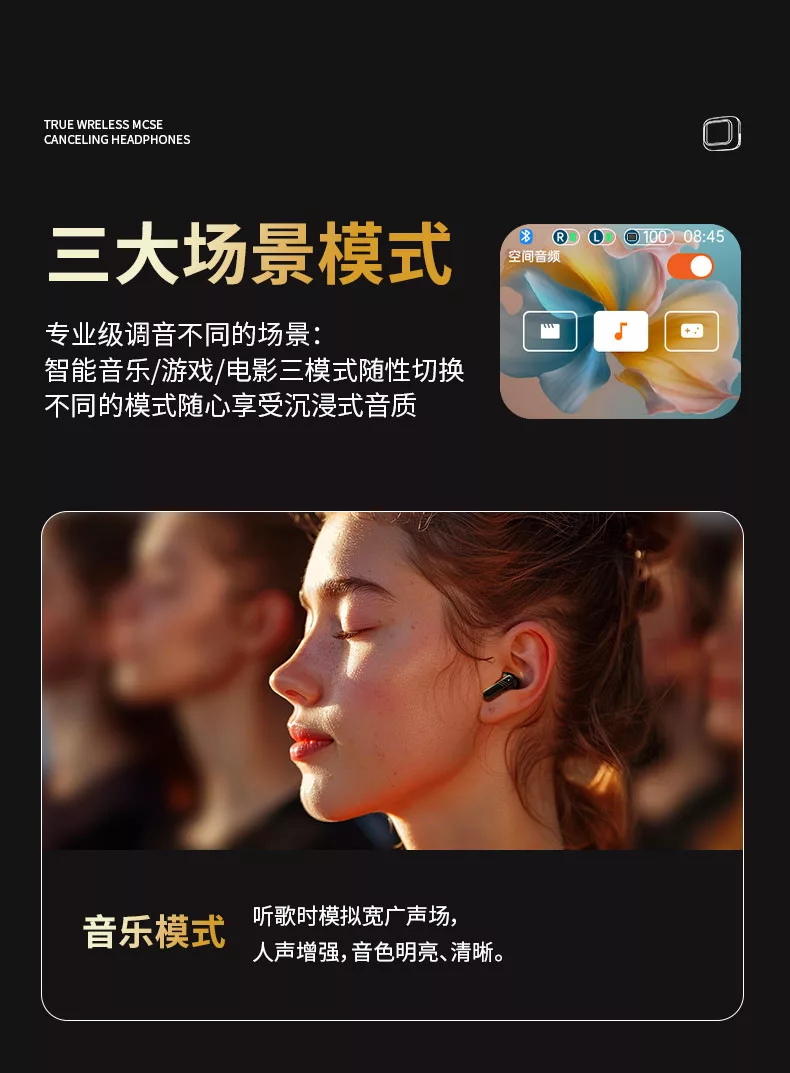 小狮ai蓝牙耳机运动屏显主动降噪长续航高音质多功能耳机